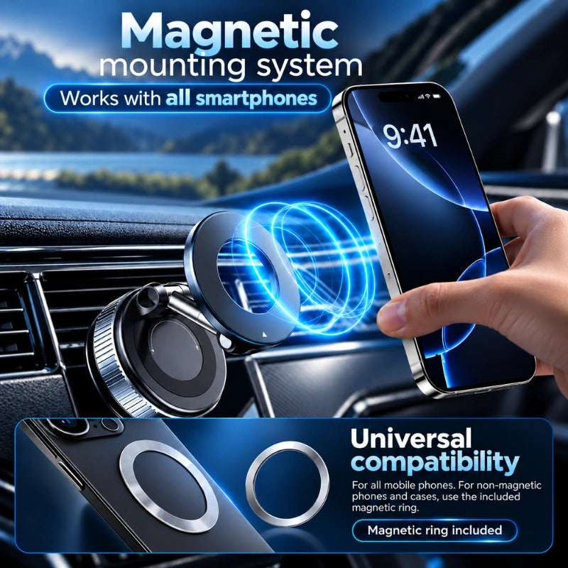 Arenno Halo - 360° Magnetic Car Phone Holder [BUY 1, GET 1 FREE]